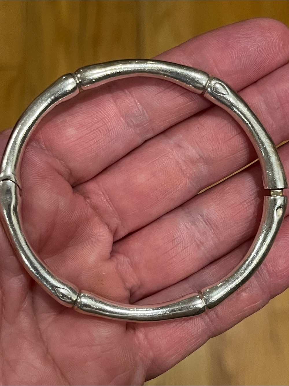 Thistle & Bee Sterling Silver Bamboo Hinged Bracelet